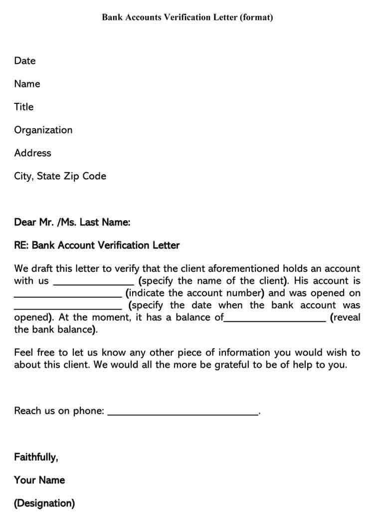 bank details confirmation letter template