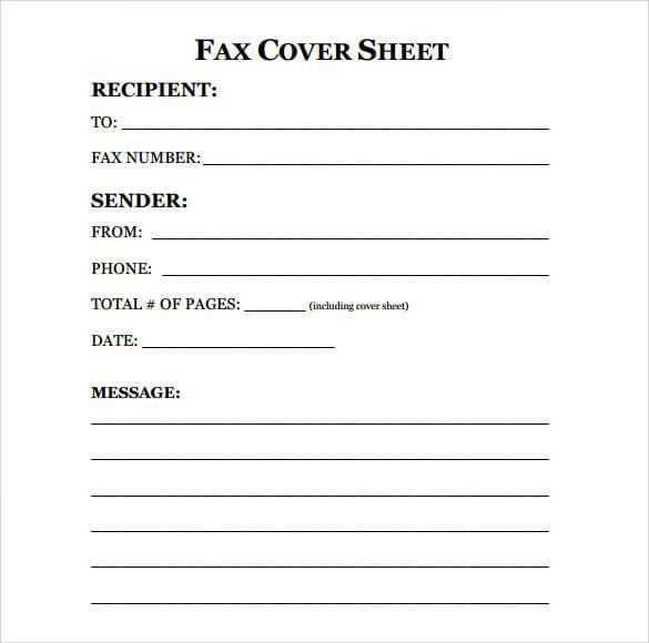 basic fax cover letter template