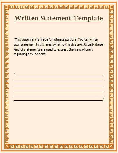 statement of service letter army template