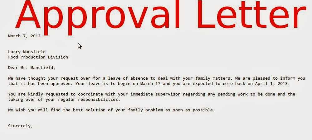 leave approval letter template