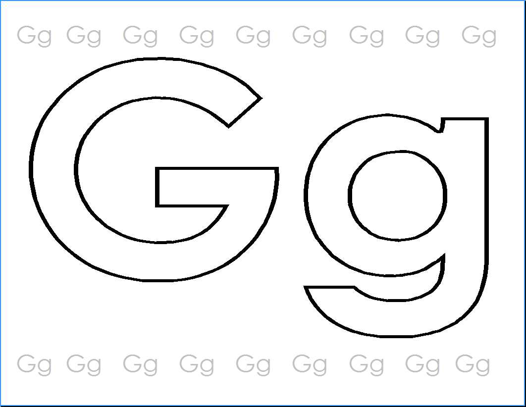 big letter g template