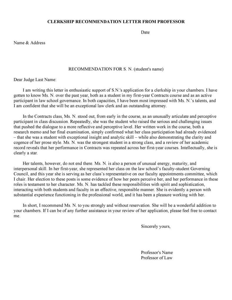 best letter of recommendation template