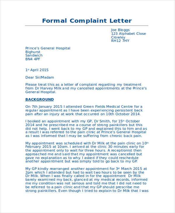 complaint letter template to council