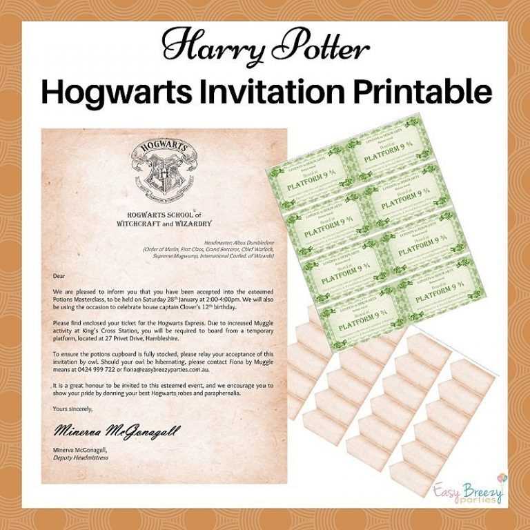 harry potter acceptance letter birthday invitation template