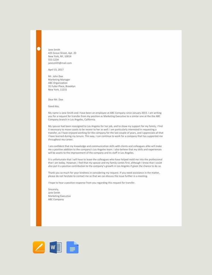 internal transfer resignation letter template