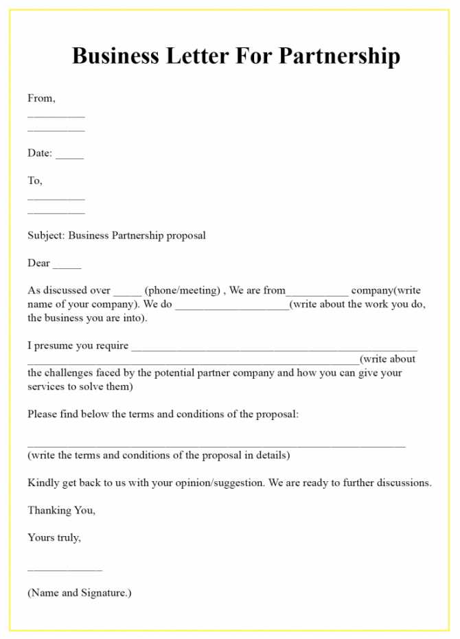 partnership letter template