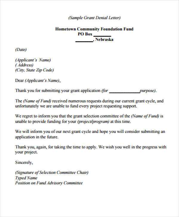 bid rejection letter template