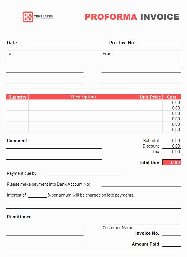 pro forma letter template