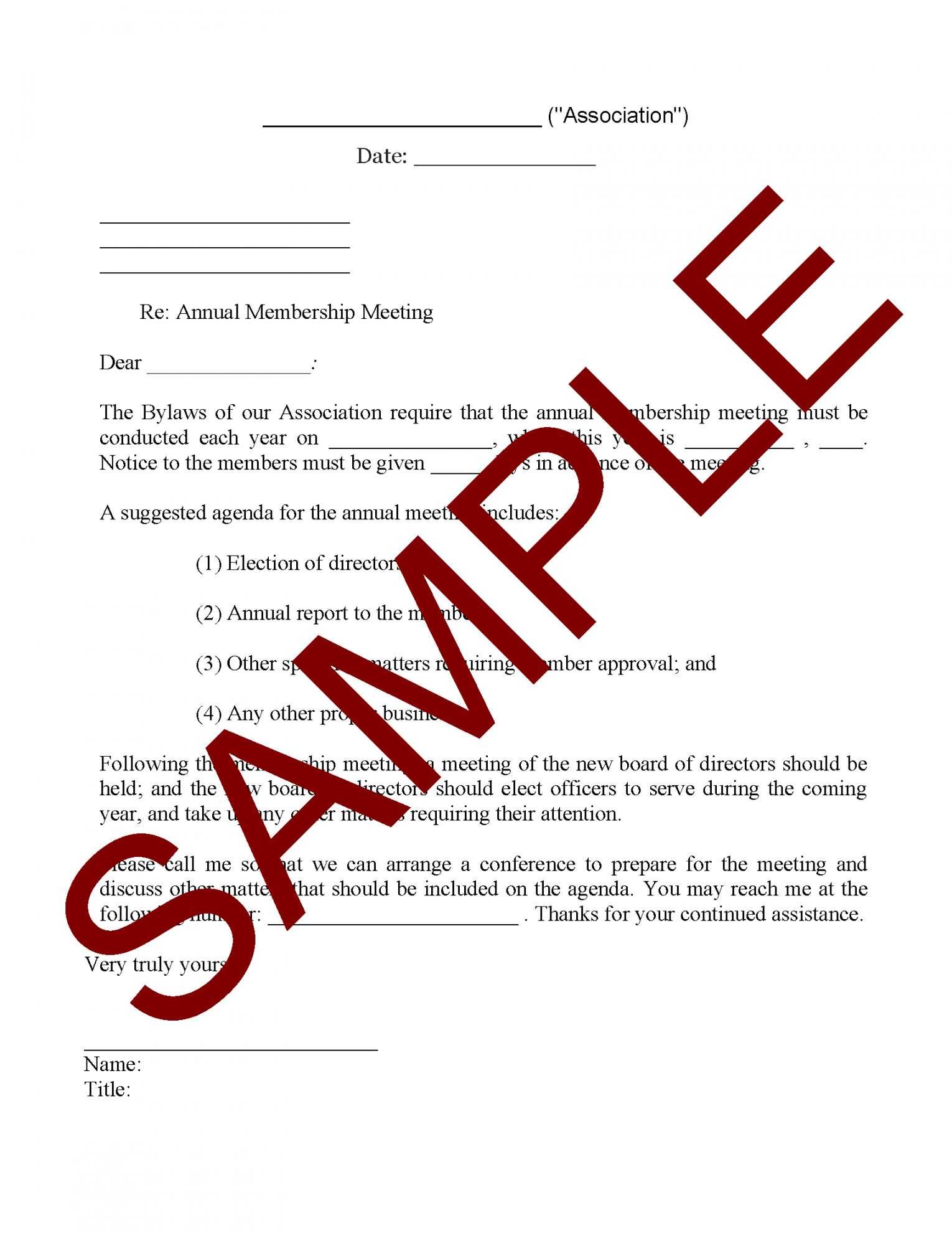 hoa letter template