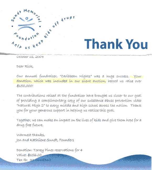 golf tournament thank you letter template