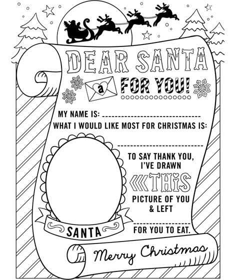 black and white santa letter template