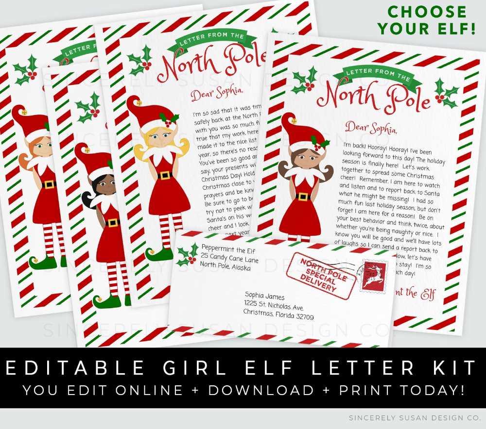 blank elf letter template