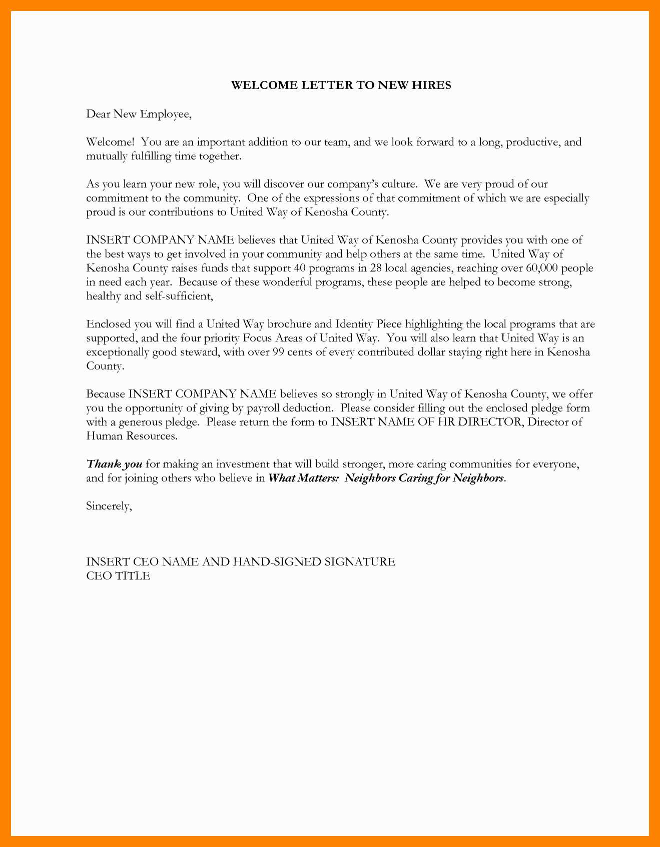 welcome letter to new customer template