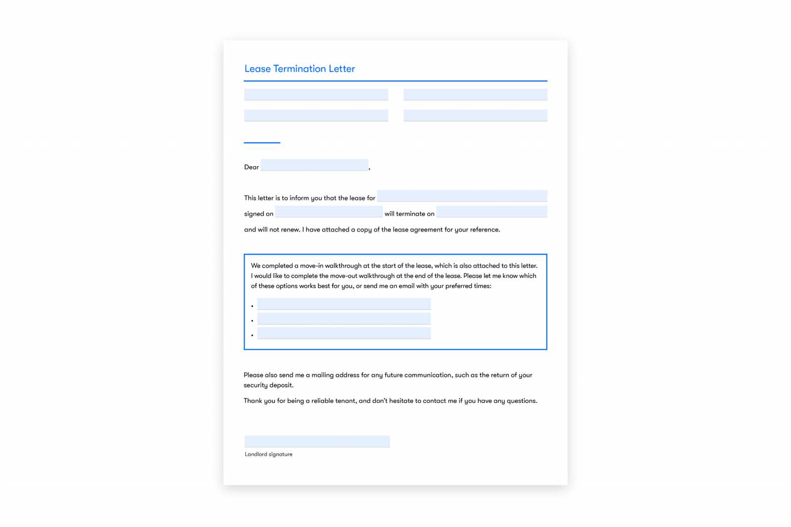 property management termination letter template