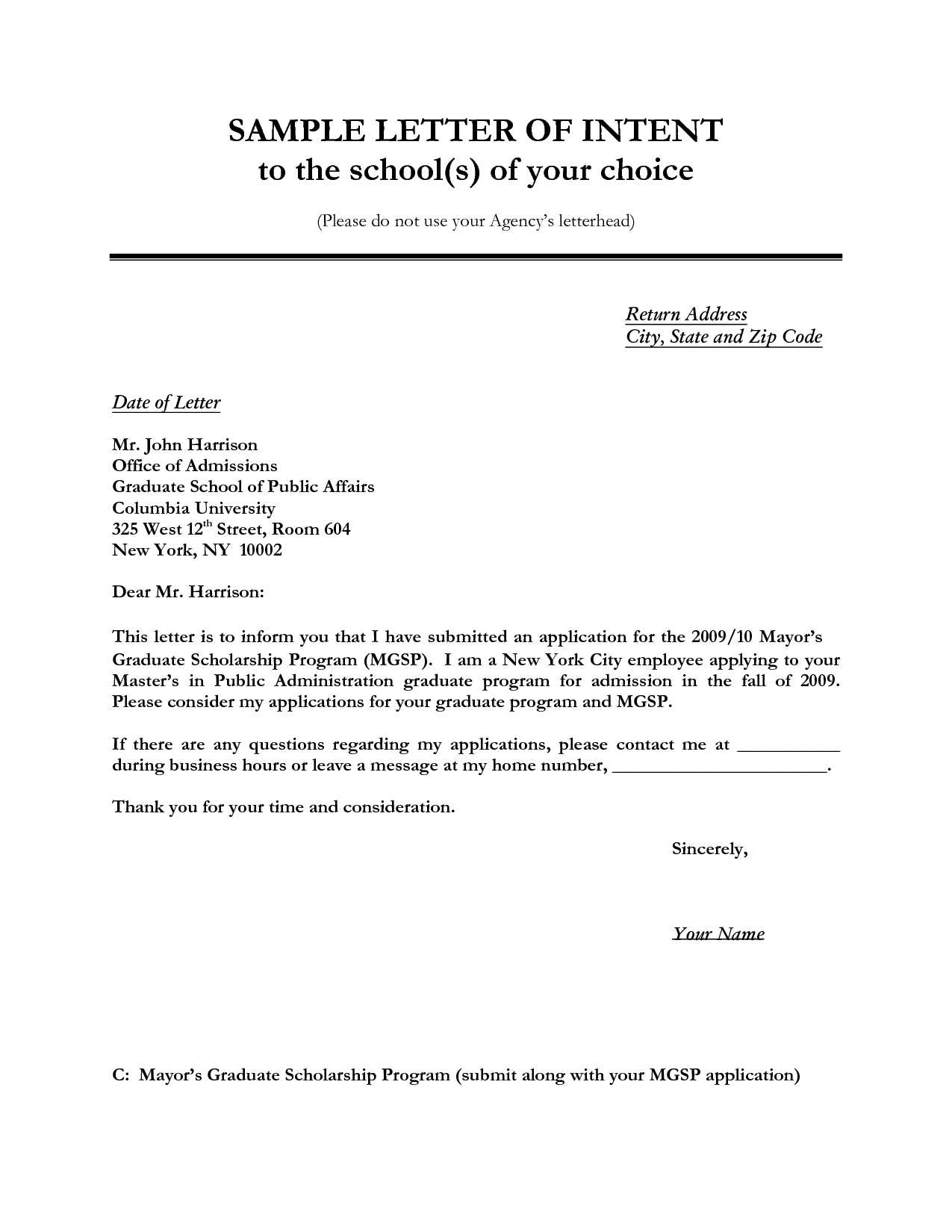 private equity letter of intent template