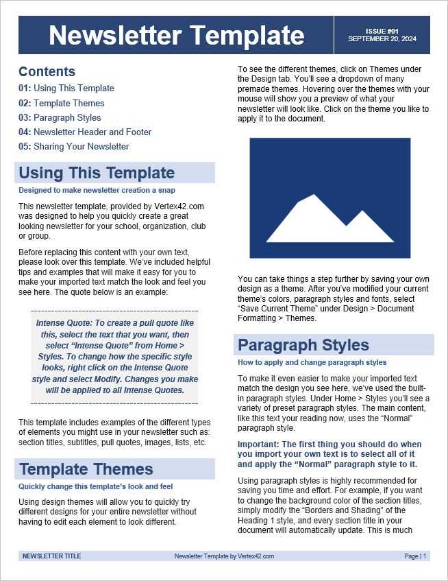 news letter template