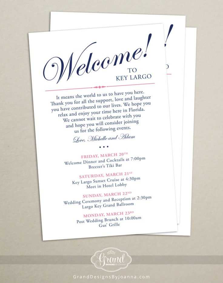 wedding welcome letter template