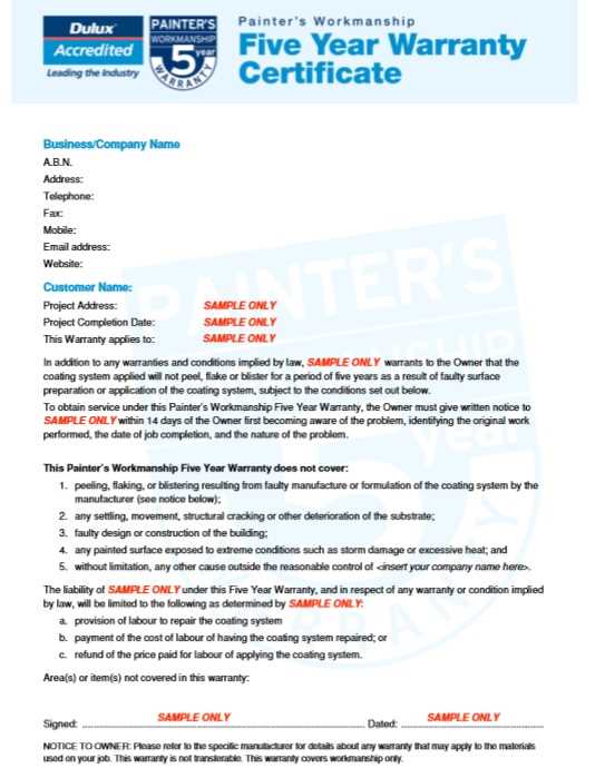 warranty letter template free