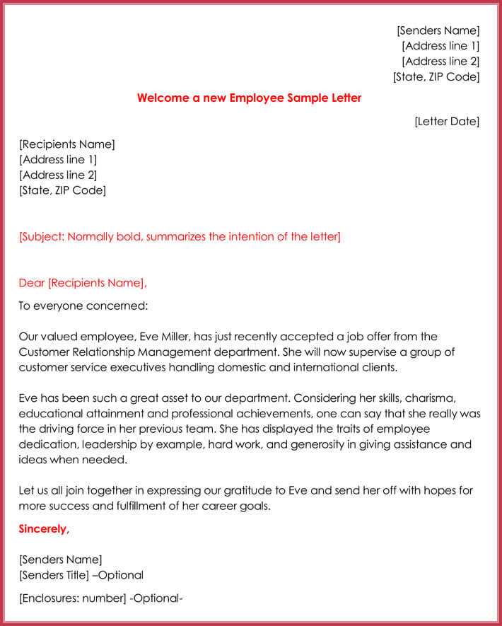 program welcome letter template