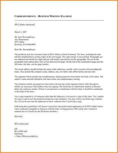 business correspondence letter template