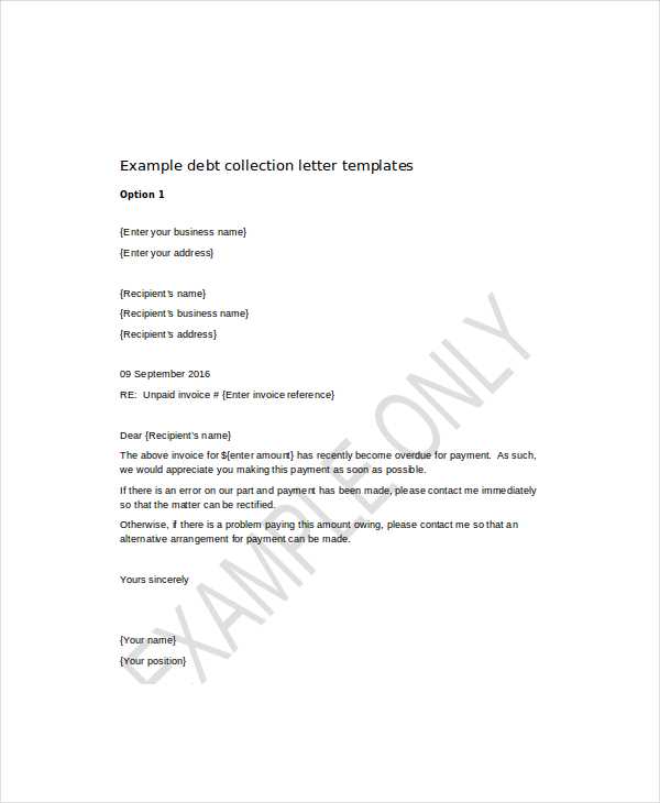 business debt collection letter template