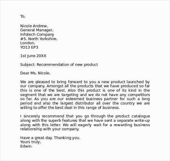 business letter format template free