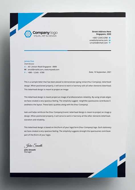 business letter header template