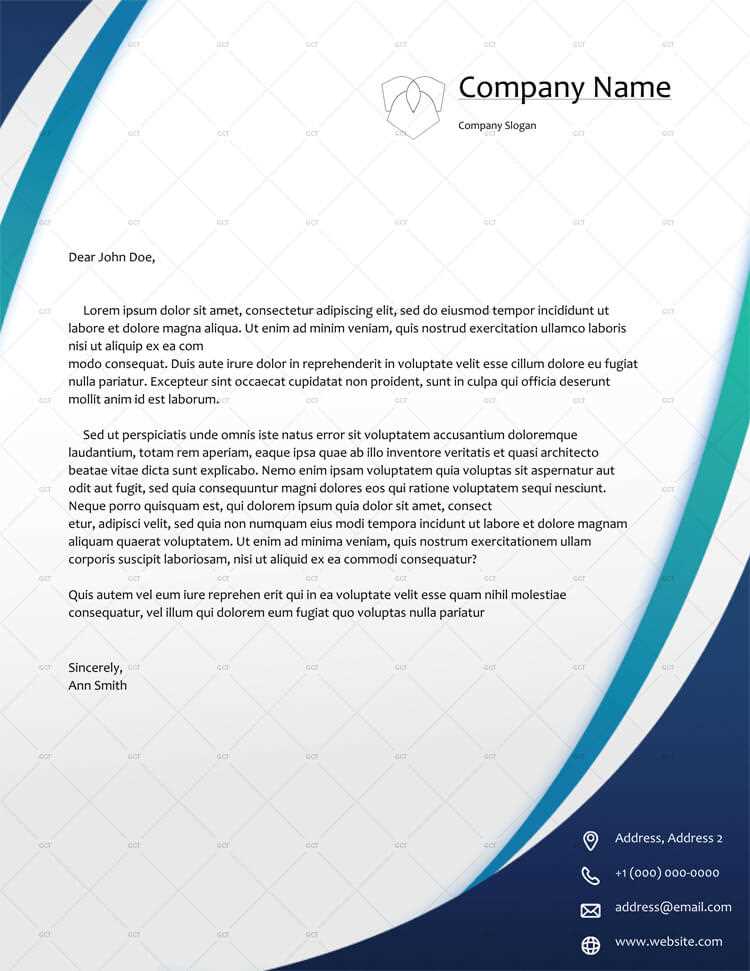 business letter header template