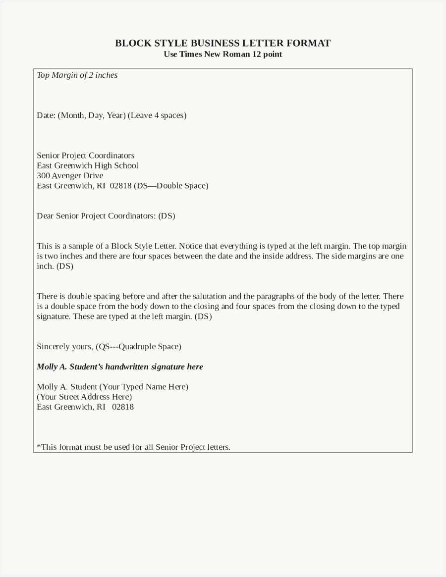 business style letter template