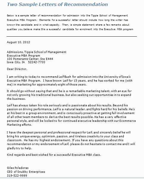 short recommendation letter template