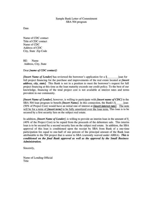 capital commitment letter template