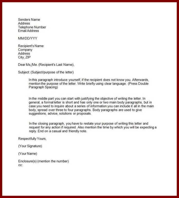casual letter template
