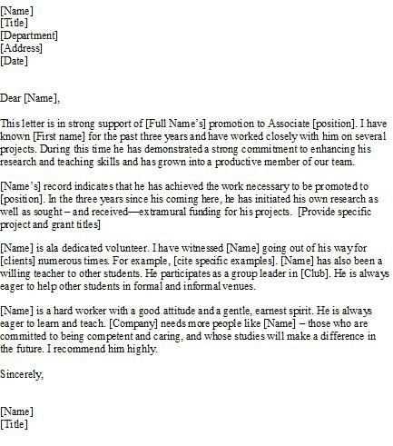 recommendation letter format template