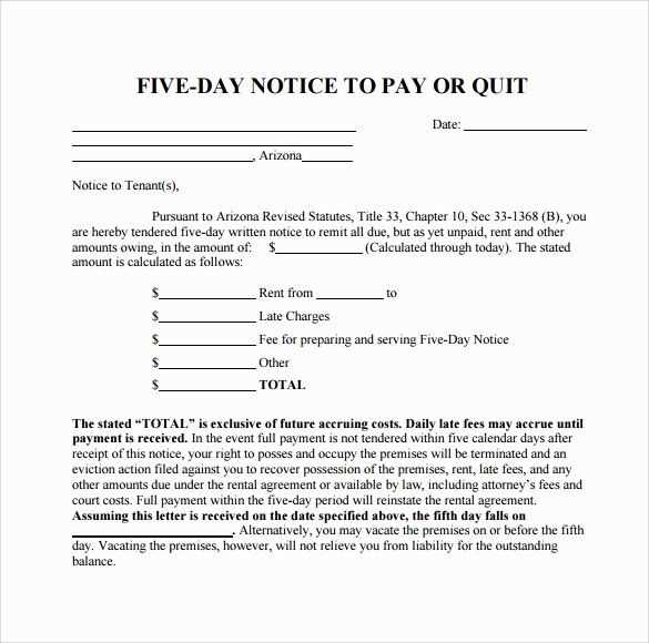 7 day notice letter template