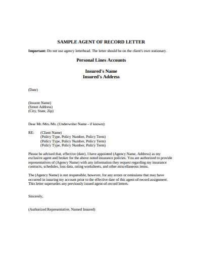 insurance broker of record letter template