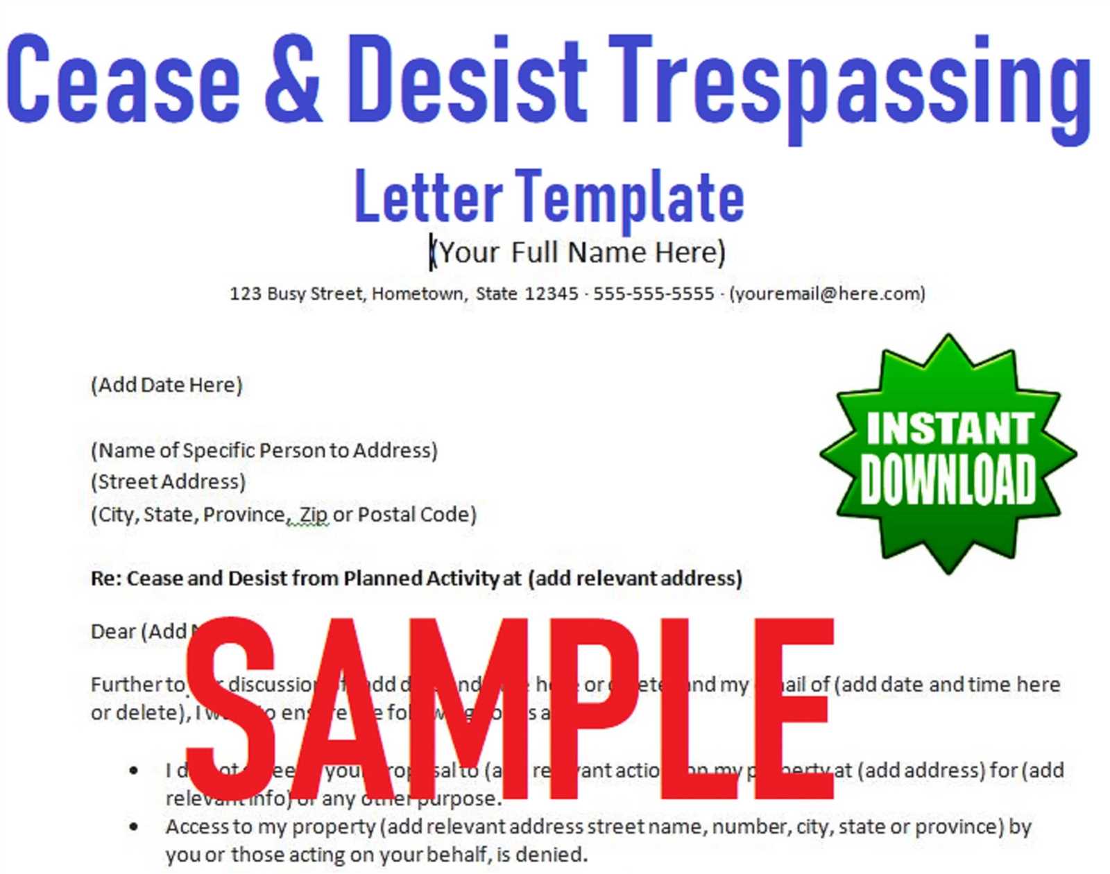 cease and desist letter template word