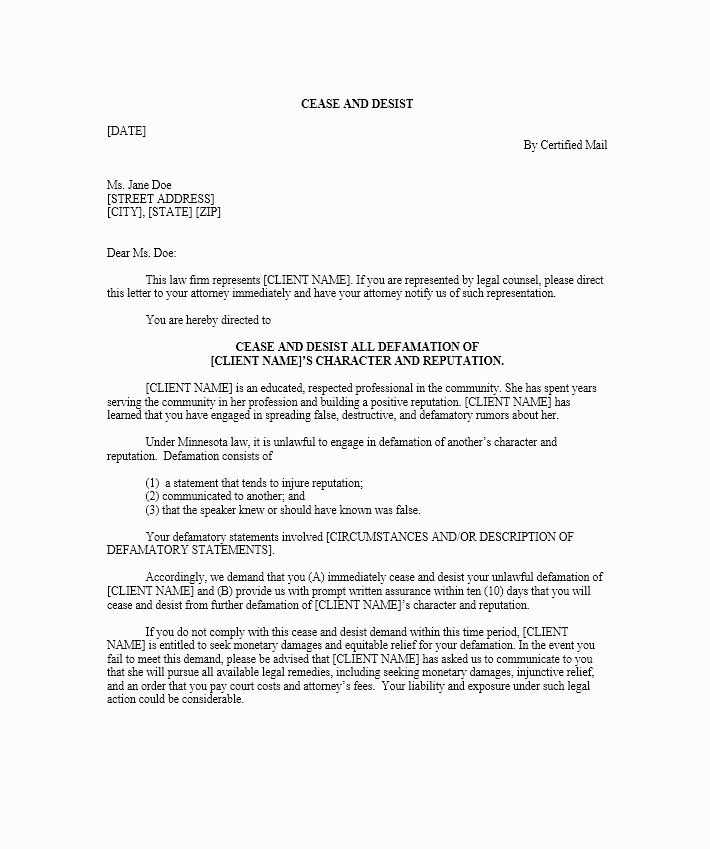 cease and desist letter templates