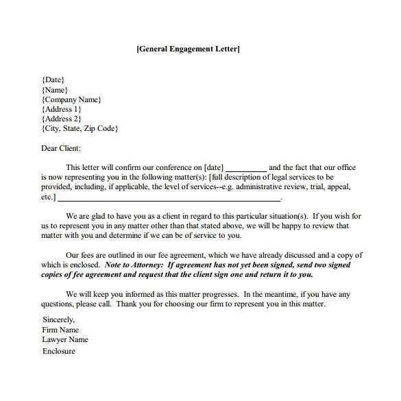 free engagement letter template