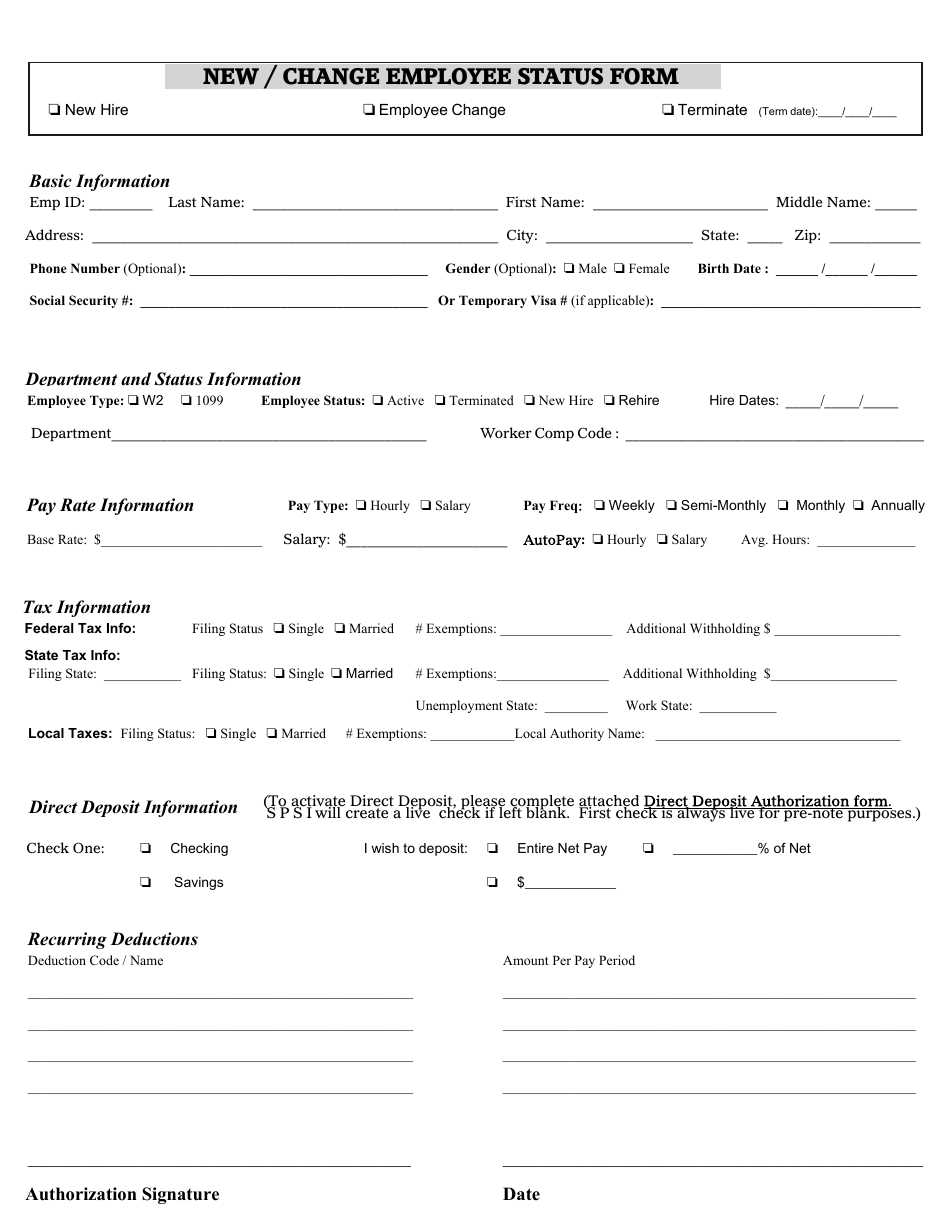 change in employment status letter template