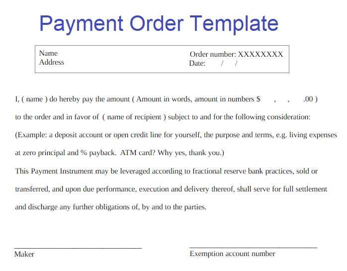 change of payment terms letter template