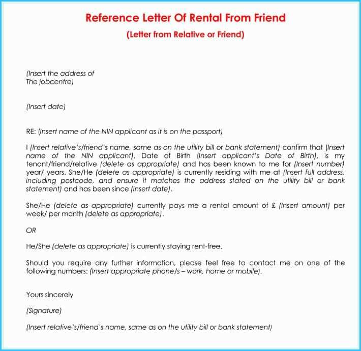 character reference letter for landlord template