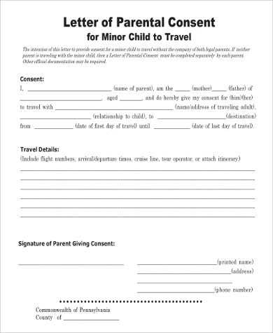 child travel consent letter template