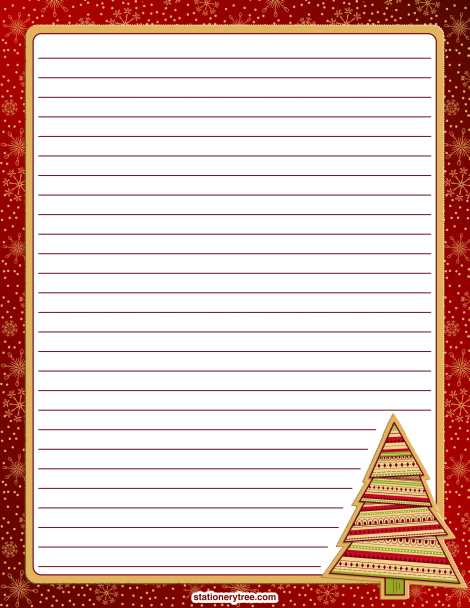 christmas letter template with lines