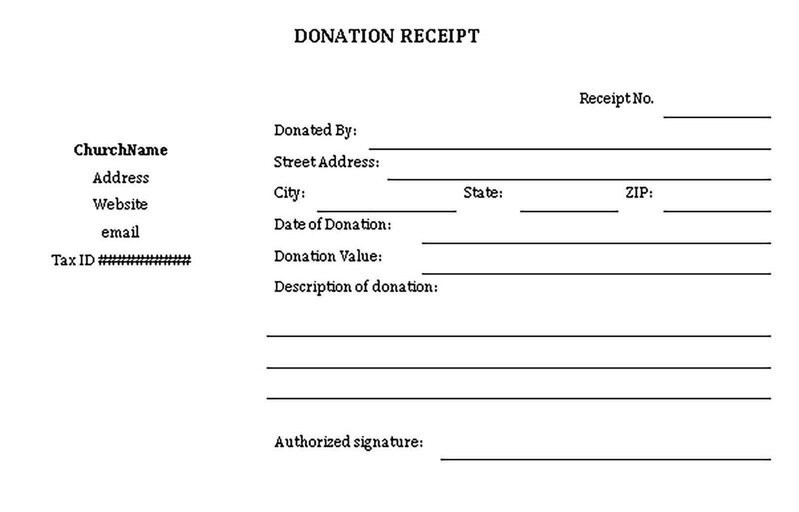 church donation receipt letter template