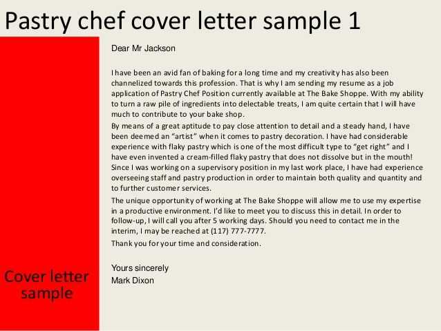 cover letter template chef