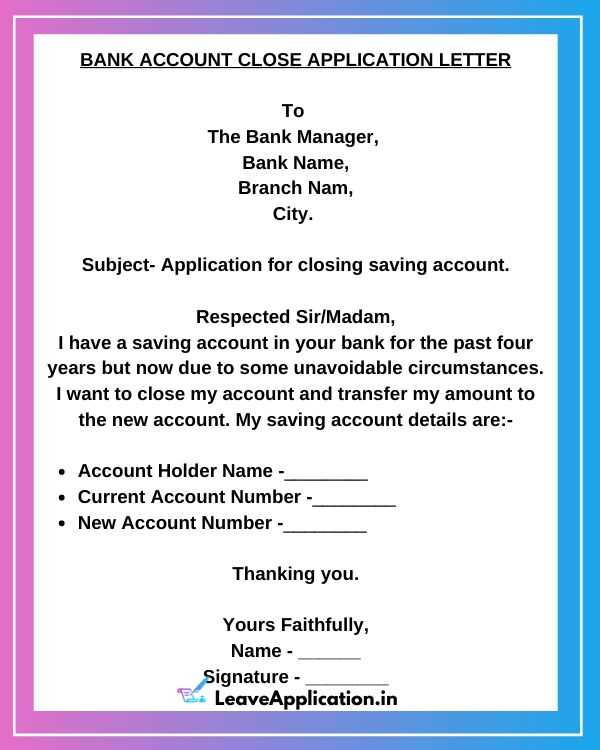 closing business bank account letter template