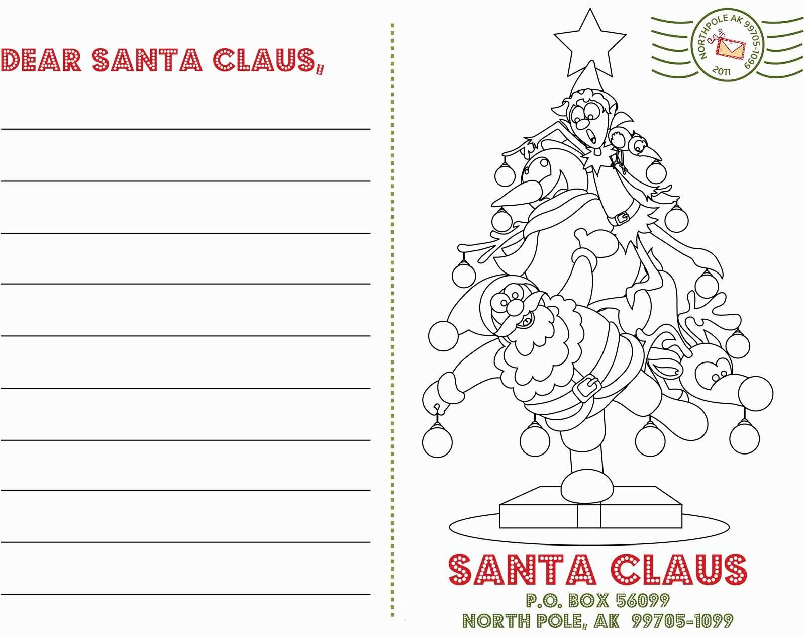 coloring santa letter template