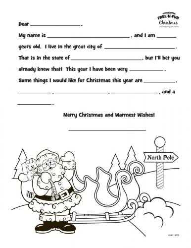 coloring santa letter template