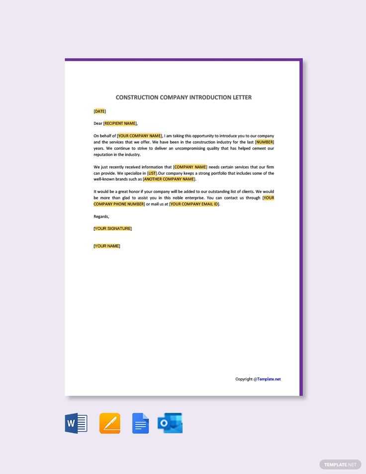 company introduction letter template