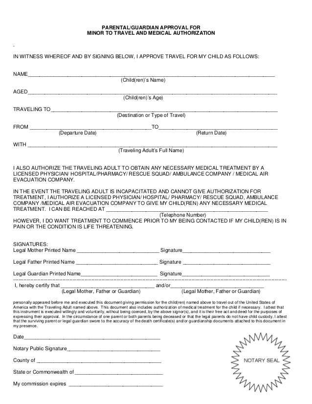 consent letter for oci application minor template